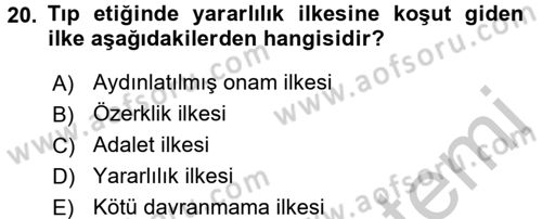 Sağlık Kurumlarında Bilgi Sistemleri Dersi 2016 - 2017 Yılı 3 Ders Sınav Soruları 20. Soru