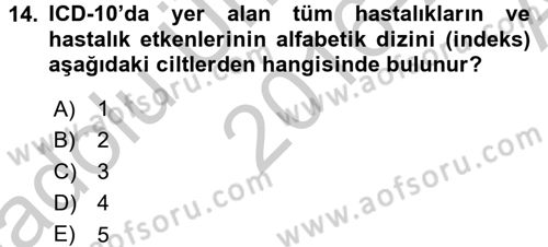 Sağlık Kurumlarında Bilgi Sistemleri Dersi 2016 - 2017 Yılı (Vize) Ara Sınav Soruları 14. Soru