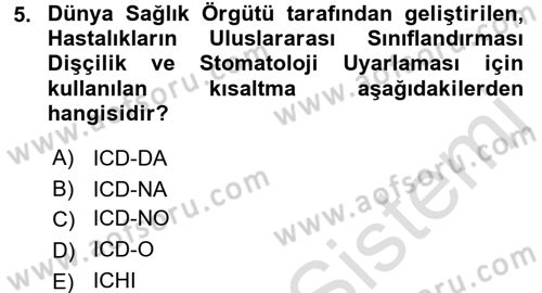 Sağlık Kurumlarında Bilgi Sistemleri Dersi 2016 - 2017 Yılı (Final) Dönem Sonu Sınav Soruları 5. Soru