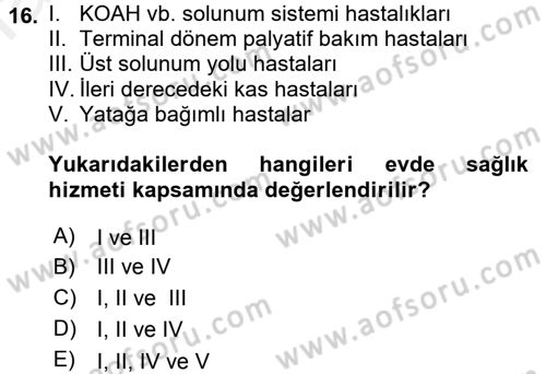 Sağlık Kurumlarında Bilgi Sistemleri Dersi 2017 - 2018 Yılı 3 Ders Sınav Soruları 16. Soru