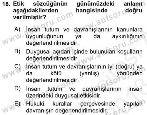 Sağlık Kurumlarında Bilgi Sistemleri Dersi 2017 - 2018 Yılı (Final) Dönem Sonu Sınavı 18. Soru