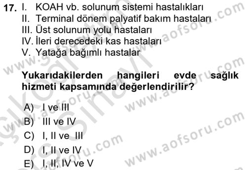 Sağlık Kurumlarında Bilgi Sistemleri Dersi 2018 - 2019 Yılı 3 Ders Sınav Soruları 17. Soru