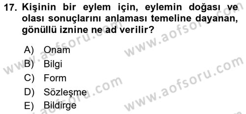 Sağlık Kurumlarında Bilgi Sistemleri Dersi 2021 - 2022 Yılı (Final) Dönem Sonu Sınav Soruları 17. Soru