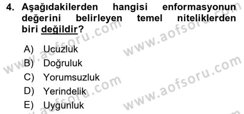 Sağlık Kurumlarında Bilgi Sistemleri Dersi 2024 - 2025 Yılı (Vize) Ara Sınav Soruları 4. Soru