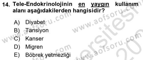 Sağlık Kurumlarında Bilgi Sistemleri Dersi 2024 - 2025 Yılı (Final) Dönem Sonu Sınav Soruları 14. Soru