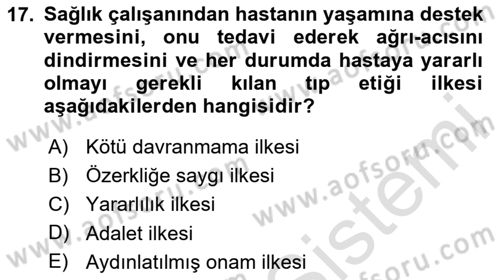 Sağlık Kurumlarında Bilgi Sistemleri Dersi 2024 - 2025 Yılı (Final) Dönem Sonu Sınav Soruları 17. Soru