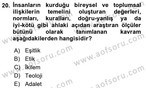 Sağlık Kurumlarında Bilgi Sistemleri Dersi 2024 - 2025 Yılı (Final) Dönem Sonu Sınav Soruları 20. Soru