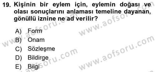 Sağlık Kurumlarında Bilgi Sistemleri Dersi 2025 - 2026 Yılı Yaz Okulu Sınav Soruları 19. Soru