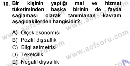 Sağlık Sigortacılığı Dersi 2013 - 2014 Yılı (Vize) Ara Sınav Soruları 10. Soru