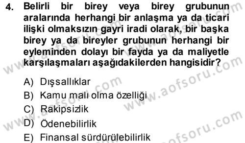 Sağlık Sigortacılığı Dersi 2013 - 2014 Yılı (Final) Dönem Sonu Sınav Soruları 4. Soru