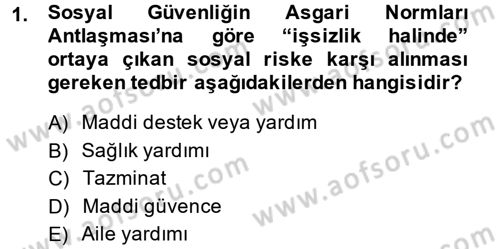 Sağlık Sigortacılığı Dersi 2014 - 2015 Yılı (Vize) Ara Sınav Soruları 1. Soru