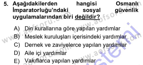 Sağlık Sigortacılığı Dersi 2015 - 2016 Yılı (Final) Dönem Sonu Sınav Soruları 5. Soru