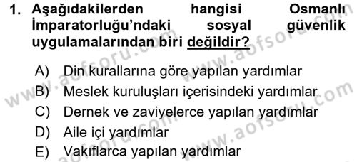 Sağlık Sigortacılığı Dersi 2015 - 2016 Yılı Tek Ders Sınav Soruları 1. Soru