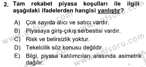 Sağlık Sigortacılığı Dersi 2017 - 2018 Yılı (Vize) Ara Sınav Soruları 2. Soru