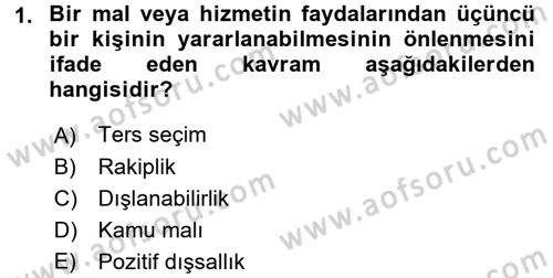 Sağlık Sigortacılığı Dersi 2017 - 2018 Yılı (Final) Dönem Sonu Sınav Soruları 1. Soru