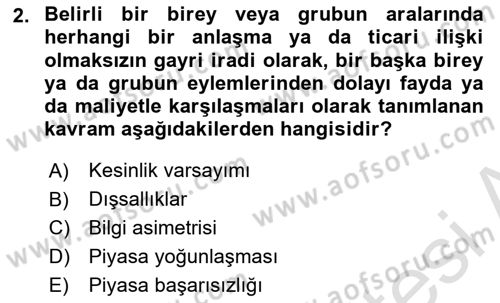 Sağlık Sigortacılığı Dersi 2018 - 2019 Yılı 3 Ders Sınav Soruları 2. Soru