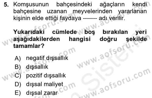Sağlık Sigortacılığı Dersi 2018 - 2019 Yılı (Vize) Ara Sınav Soruları 5. Soru