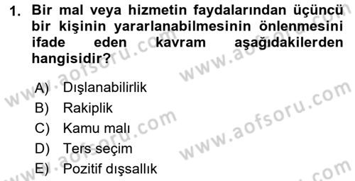 Sağlık Sigortacılığı Dersi 2019 - 2020 Yılı (Vize) Ara Sınav Soruları 1. Soru