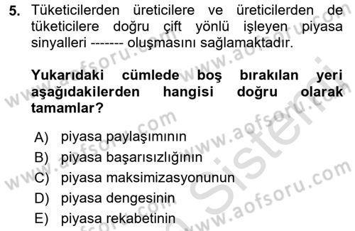Sağlık Sigortacılığı Dersi 2021 - 2022 Yılı (Vize) Ara Sınav Soruları 5. Soru