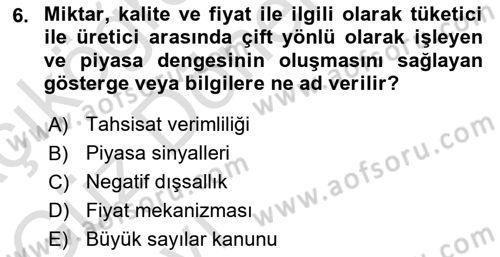 Sağlık Sigortacılığı Dersi Ara Sınavı Deneme Sınav Soruları 6. Soru