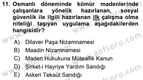Sağlık Sigortacılığı Dersi 2023 - 2024 Yılı (Final) Dönem Sonu Sınav Soruları 11. Soru
