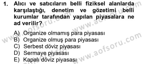 Sağlık Kurumlarında Finansal Yönetim Dersi 2014 - 2015 Yılı (Final) Dönem Sonu Sınav Soruları 1. Soru