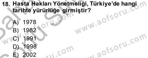 Sağlık Kurumlarında Finansal Yönetim Dersi 2014 - 2015 Yılı (Final) Dönem Sonu Sınav Soruları 18. Soru