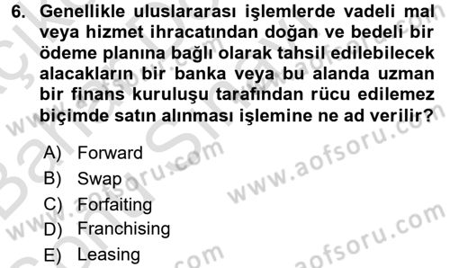Sağlık Kurumlarında Finansal Yönetim Dersi 2015 - 2016 Yılı (Final) Dönem Sonu Sınav Soruları 6. Soru