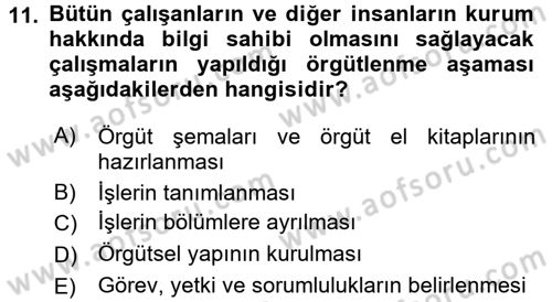 Sağlık Kurumlarında Finansal Yönetim Dersi 2016 - 2017 Yılı (Vize) Ara Sınav Soruları 11. Soru