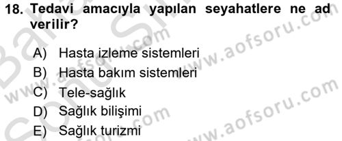 Sağlık Kurumlarında Finansal Yönetim Dersi 2016 - 2017 Yılı (Final) Dönem Sonu Sınav Soruları 18. Soru