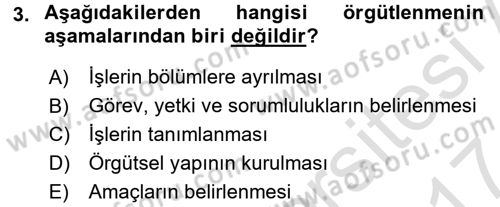 Sağlık Kurumlarında Finansal Yönetim Dersi 2016 - 2017 Yılı (Final) Dönem Sonu Sınav Soruları 3. Soru