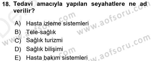 Sağlık Kurumlarında Finansal Yönetim Dersi 2017 - 2018 Yılı 3 Ders Sınav Soruları 18. Soru