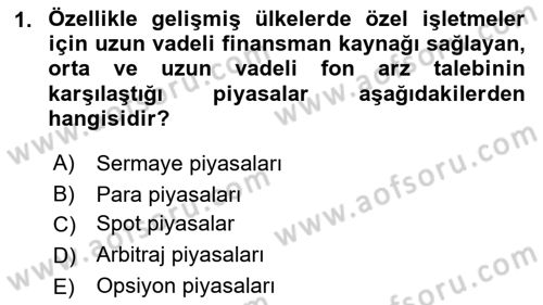 Sağlık Kurumlarında Finansal Yönetim Dersi 2021 - 2022 Yılı (Vize) Ara Sınav Soruları 1. Soru