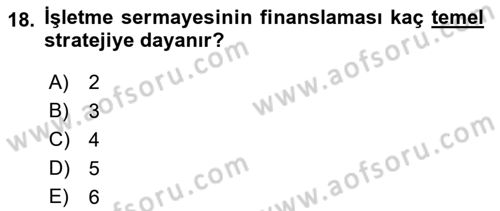 Sağlık Kurumlarında Finansal Yönetim Dersi 2021 - 2022 Yılı (Vize) Ara Sınav Soruları 18. Soru