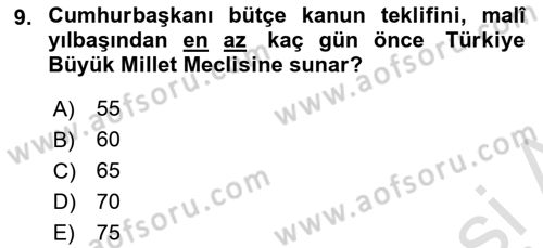 Sağlık Kurumlarında Finansal Yönetim Dersi 2021 - 2022 Yılı (Vize) Ara Sınav Soruları 9. Soru