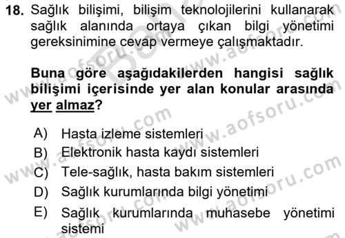 Sağlık Kurumlarında Finansal Yönetim Dersi 2024 - 2025 Yılı (Final) Dönem Sonu Sınav Soruları 18. Soru