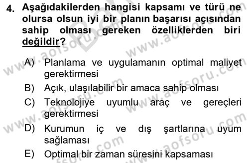 Sağlık Kurumlarında Finansal Yönetim Dersi 2024 - 2025 Yılı (Final) Dönem Sonu Sınav Soruları 4. Soru
