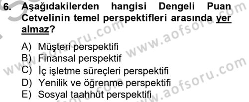 Sağlık Kurumlarında Kalite Yönetimi Dersi 2012 - 2013 Yılı (Final) Dönem Sonu Sınav Soruları 6. Soru