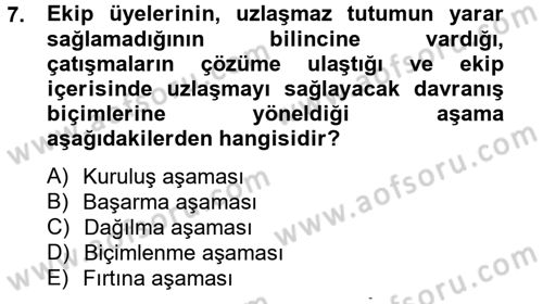 Sağlık Kurumlarında Kalite Yönetimi Dersi 2012 - 2013 Yılı (Final) Dönem Sonu Sınav Soruları 7. Soru