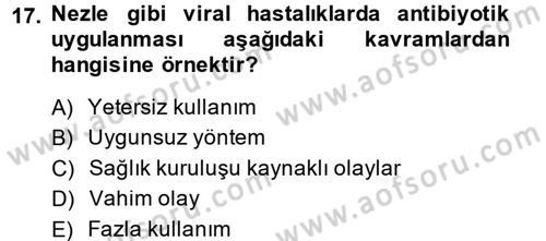 Sağlık Kurumlarında Kalite Yönetimi Dersi 2013 - 2014 Yılı (Final) Dönem Sonu Sınav Soruları 17. Soru