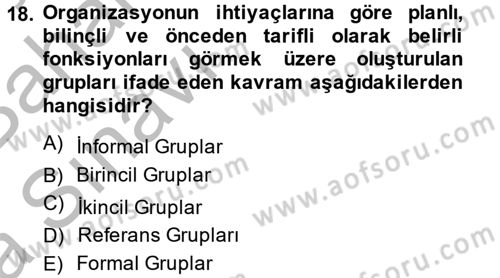 Sağlık Kurumlarında Kalite Yönetimi Dersi 2014 - 2015 Yılı (Vize) Ara Sınav Soruları 18. Soru