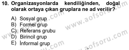 Sağlık Kurumlarında Kalite Yönetimi Dersi 2014 - 2015 Yılı Tek Ders Sınav Soruları 10. Soru