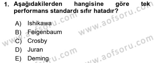 Sağlık Kurumlarında Kalite Yönetimi Dersi 2016 - 2017 Yılı 3 Ders Sınav Soruları 1. Soru