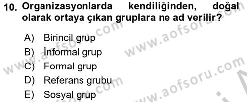 Sağlık Kurumlarında Kalite Yönetimi Dersi 2016 - 2017 Yılı 3 Ders Sınav Soruları 10. Soru
