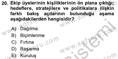 Sağlık Kurumlarında Kalite Yönetimi Dersi 2016 - 2017 Yılı (Vize) Ara Sınav Soruları 20. Soru