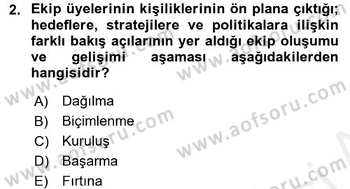 Sağlık Kurumlarında Kalite Yönetimi Dersi 2017 - 2018 Yılı (Final) Dönem Sonu Sınav Soruları 2. Soru