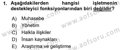 Sağlık Kurumlarında Maliyet Yönetimi Dersi 2016 - 2017 Yılı (Vize) Ara Sınav Soruları 1. Soru