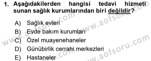 Sağlık Kurumlarında Maliyet Yönetimi Dersi 2017 - 2018 Yılı 3 Ders Sınav Soruları 1. Soru