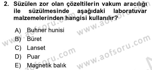 Tibbi Cihaz Ve Malzemeler Dersi 2017 - 2018 Yılı (Vize) Ara Sınavı 2. Soru