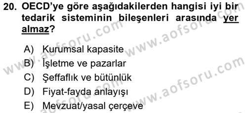 Tibbi Cihaz Ve Malzemeler Dersi 2017 - 2018 Yılı (Final) Dönem Sonu Sınavı 20. Soru